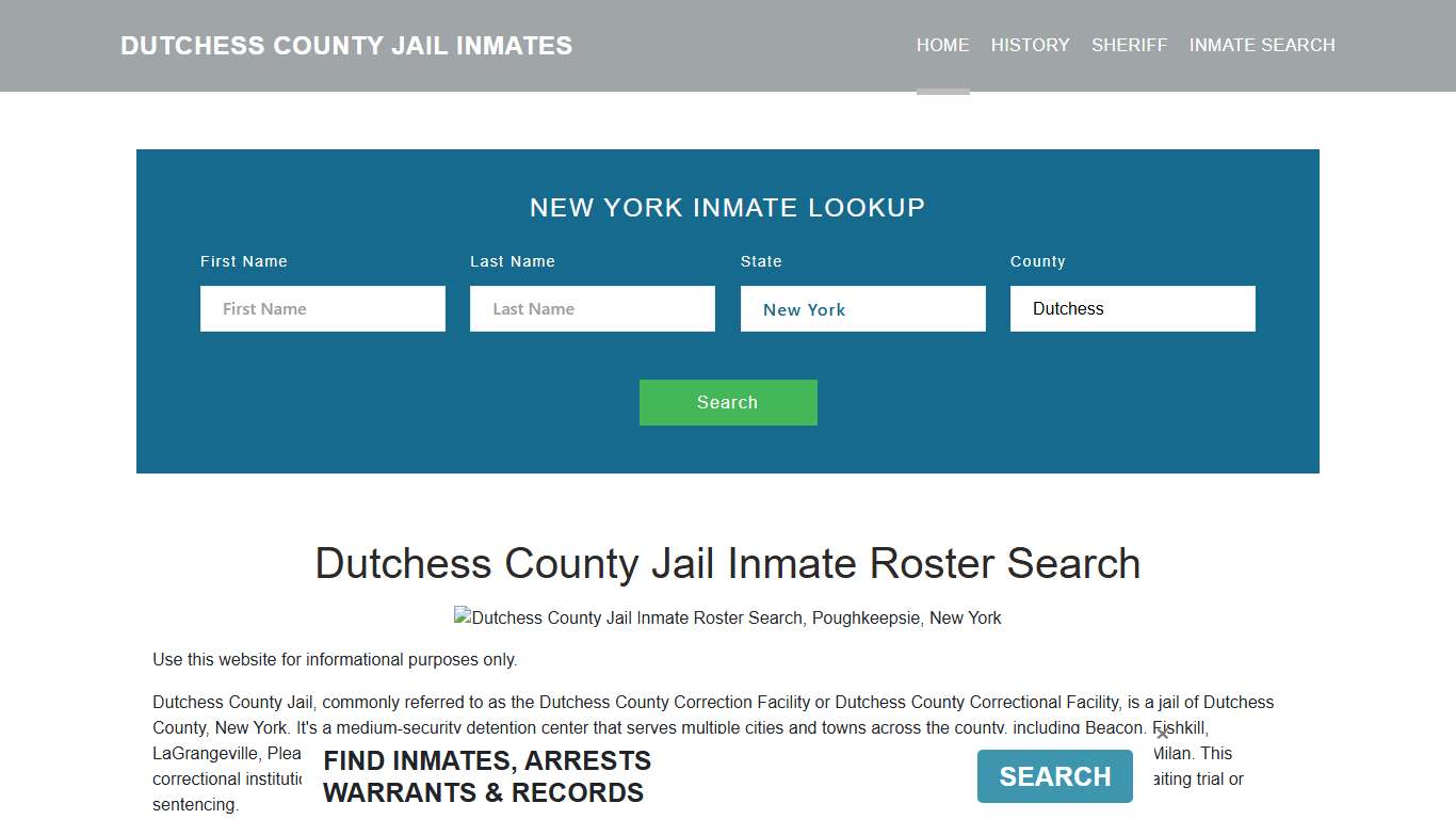 Dutchess County Jail Inmate Roster Lookup, Poughkeepsie, NY